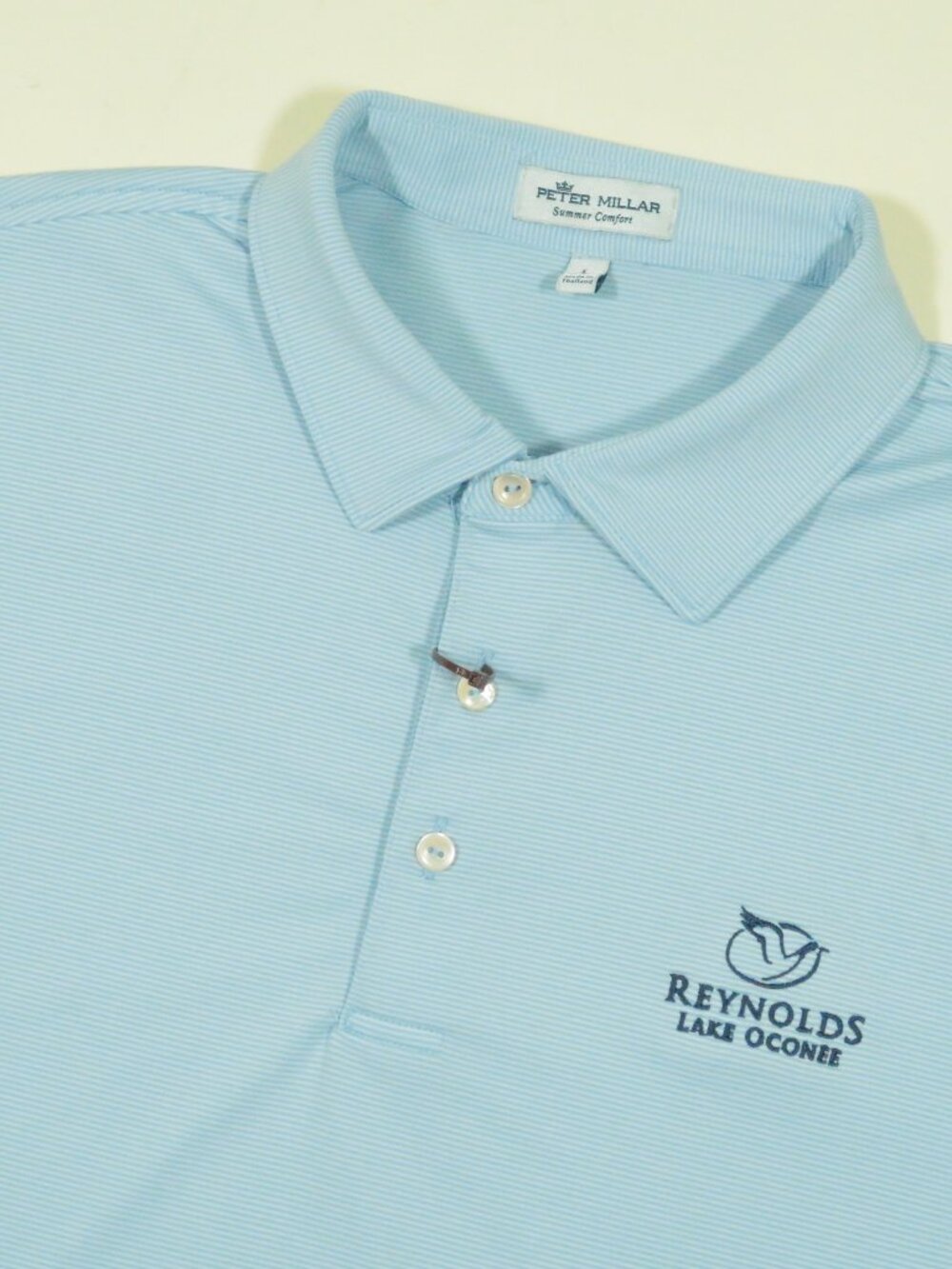 Peter Millar Summer Comfort Reynolds Oconee Golf Polo Shirt Mens L Light Blue